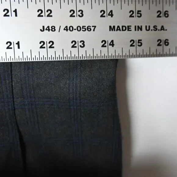 Ralph Lauren 48R Gray Plaid Flannel 100% Wool Mens Blazer Coat Suit‎ Jacket